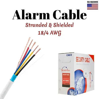 500ft Alarm Security Wire Cable 18/4 Gauge Stranded Conductor FTP Shielded CCA • $89.99