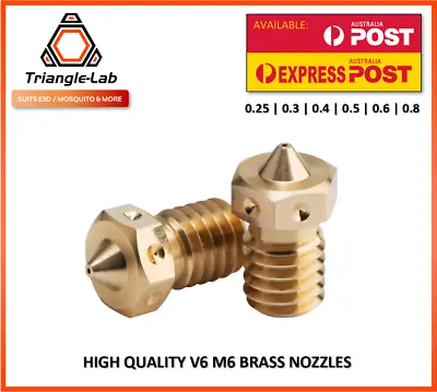 Brass E3D V6 Compatible Triangle Lab High Quality Nozzle M6 Mosquito • $8.75