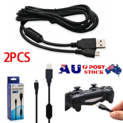 $15.99 • Buy 2x Charger Charging Cable Cord Sync USB Power For PS4 PLAYSTATION 4 CONTROLLER