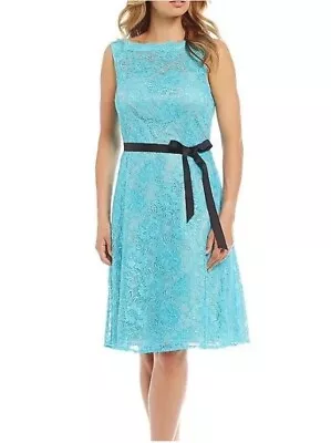 Calvin Klein Plus Size 22W Turquoise Lace Sheath Dress V-back Mother Of Bride • $32.88