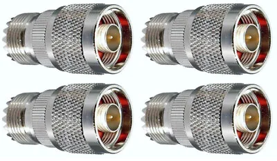 $16.20 • Buy 4pcs SO-239 UHF Female Jack To N Male Plug Adapter For Ham Radio Nickel Plate 4X