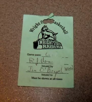 Wright State Raiders Basketball Vintage Press/Media Pass Ticket Stub Jim O'Boye • $9.99