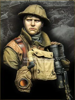 Young Miniatures - British LEWIS Gunner WWI - 1/10th Resin Bust - YM1875 • £50