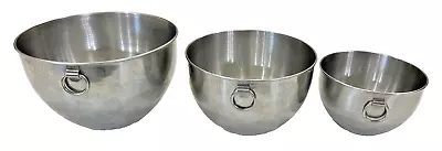 3 Vintage Revere Ware Korea D Ring Bowls Mixing Nesting Stainless Steel • $22