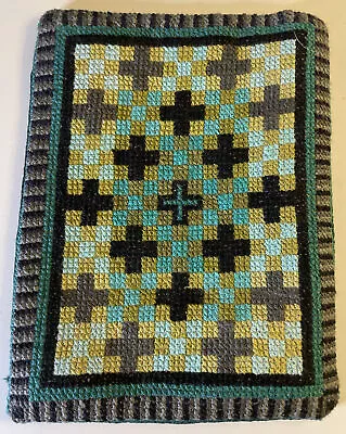 Vintage Artisan Miniature Dollhouse Handmade Needlepoint Blanket Rug Thick Lined • $12.50