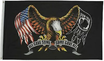 Veteran POW MIA All Gave Some Some Gave All Eagle Polyester 3x5FT Flag Military • $5.25