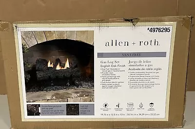 Allen + Roth 19.75  30000-BTU 2-Burner Vent-free Gas Fireplace Logs W/Thermostat • $217.99