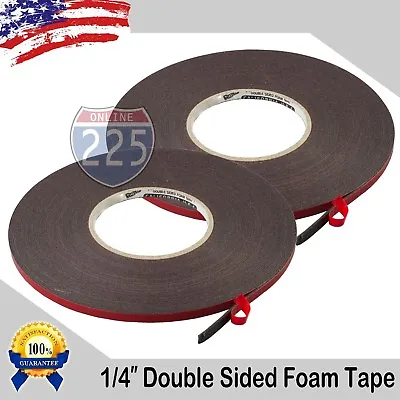 2x 1/4  Wide Double Sided Acrylic Foam High Strength Adhesive Tape 60 Foot Roll  • $11.99