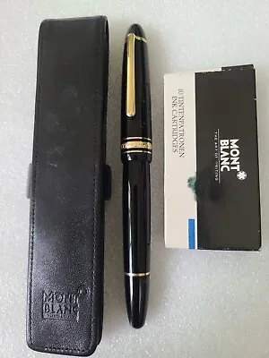Montblanc Meisterstuck 147 Traveler M 14K Gold Nib With Leather Case Nice Pen. • $551