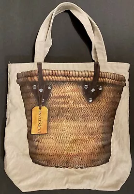 L’Occitane En Provence Lined Tote Bag Canvas Pocket Thursday Friday Straw Basket • $16.99