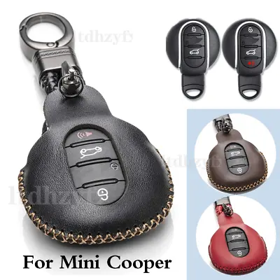 Leather Remote Key Cover Case Holder Fob For Mini Cooper S F54 F56 F57 F60 JWC • $19.60