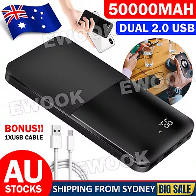 1X 50000mAh Portable Power Bank Charger With LCD 2USB External Battery Pack AU • $25.95