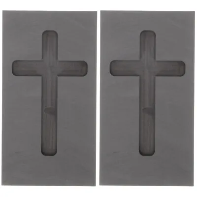  Set Of 2 Cross Mold Silver Ingot Graphite Casting Melting Metal Kit Jewelry • £17.58