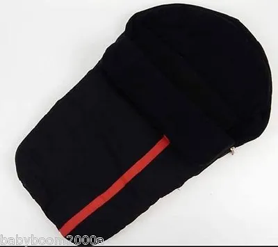 £9.99 • Buy Universal Fleece Snuggle Showerproof Buggy Footmuff Cosytoe Black Red Stripe BN