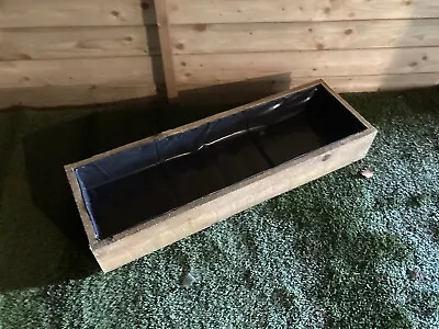 £2 • Buy Wooden Garden Planter Trough Container Heavy Duty 100cm Length