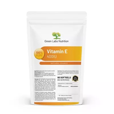 Natural Vitamin E 400iu Softgels • $19.99