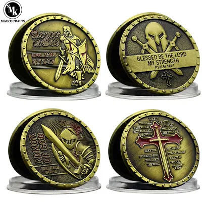 Armour Of God Ephesians Challenge Coin Knight Templar Cross Crusader Coin Gifts • $25.53