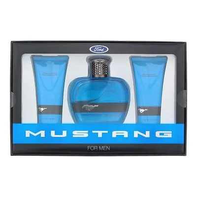 Ford Mustang Blue EDT 100ml After Shave Balm 100ml Hair & Body Wash 100ml Set • £19.95