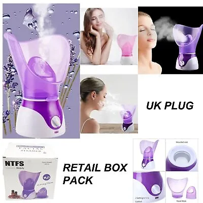 Purple Facial Steamer Spa Pores Steam Sprayer Sauna Skin Mist Clean Beauty Face~ • £13.85
