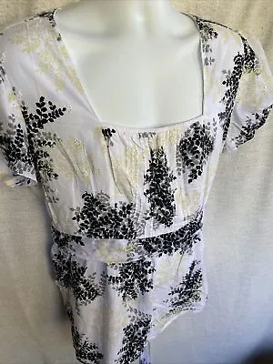 Vintage Gloria Vanderbilt Peasant Blouse Top Tie Back Cotton XL • $9