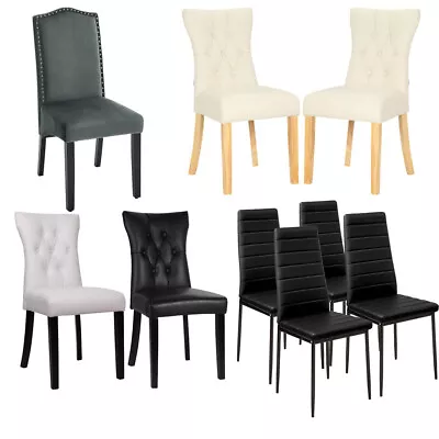 Kitchen Hotel Cafe Upholstered Seat Dining Chairs Wedding Banquet Chairs 2/4/6x • £42.95