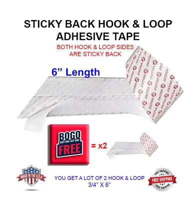 Hook & Loop Sticky Back Self Adhesive | 6  Inch | BOGO | Can Attach To Velcro • $7.99