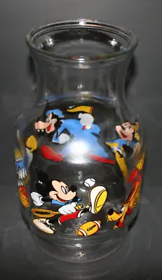 Disney Mickey Mouse And Friends Playing Sports Glass Jar Jug Vase 8 3/4  Tall • $22.46