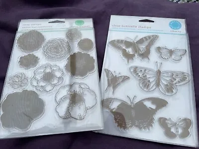 Martha Stewart Stamps 2 Pack Transparent Stamps Butterflies / Flowers Unused New • £5