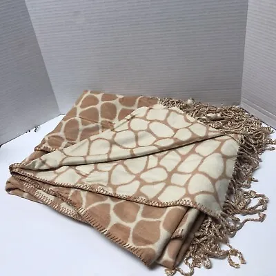 Concierge Collection Blanket Throw Bamboo Polyester Giraffe Print Luxe 70X50” • $30