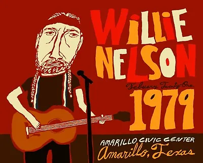 Willie Nelson: Outlaw Classic Country Music Concert Wall Art Poster Print 8 X10  • $24