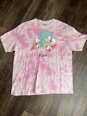 Sonic The Hedgehog T-Shirt Adult Sz Xl Pink Short Sleeve Graphic SEGA- Japanese • $1