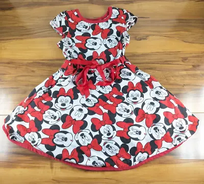 Disney Minnie Mouse Dress 4T Ribbon Belt Tulle Inside • $15.95
