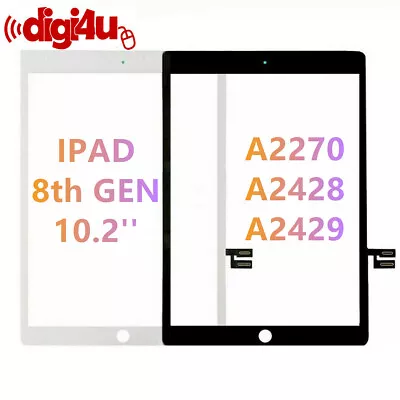 For 2020 IPad 8th Gen 10.2  A2270 A2428 A2429 Touch Screen Glass Digitizer OEM • £11.99