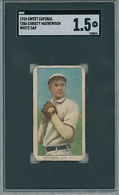 1910 T206 Christy Mathewson White Cap Sweet Caporal 350/25 SGC1.5 • $975