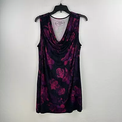 Soma Live Lounge Sleeveless Nighthgown Dress Womens L Purple Pink Drape Neck • $17.88