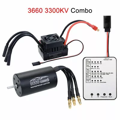 Waterproof 3660  Brushless Motor 60A ESC For Tamiya Traxxas Slash  1/10 RC Car • $85.78