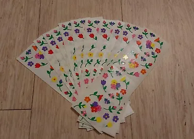 Antique Old Vintage 1986 Mrs. Grossman's SMALL FLOWERS Stickers Sheets For Kids  • $4.50