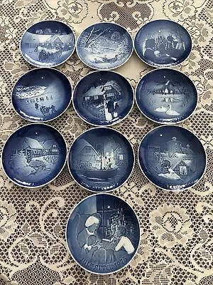 B&G Christmas Jule Aften Bing & Grondahl B&G Plates 1969-1978 LOT-OF-10 MINT • $45.95