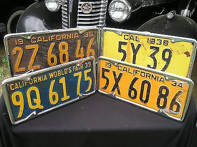 New Set 1929 To 1939 Vintage Style California License Plate Metal Frames ! • $29.99