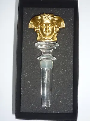 Versace Rosenthal Glass Crystal Wine Bottle Stopper Gold Colour New Boxed Medusa • $73.36