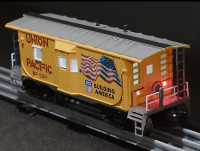 O Gauge Union Pacific Bay Lighted Caboose Train Car Glowing Interior LED Lights • $63.97