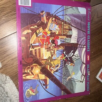 VTG Jaymar Disney Peter Pan Purple Frame 30 Pieces Puzzle Inlaid Tray Puzzle  • $11.55