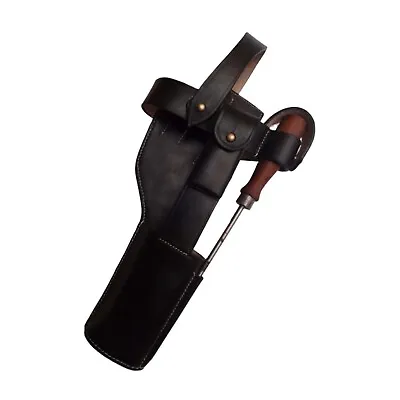 German C96 Broomhandle Mauser Black Leather Holster W/Cleaning Rod-Repro O459 • $106.25