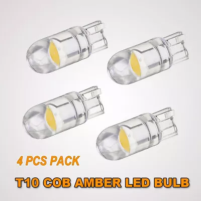 4x T10 Cob Amber Led Light Festoon Parker Interior Wedge Globe W5w Car Tail Bulb • $11.95