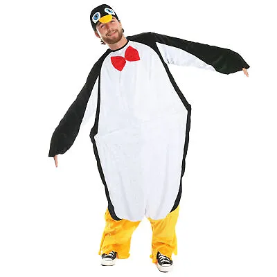 Adult Penguin Costume Mens Ladies Unisex Festive Christmas Fancy Dress Xmas • £20.99