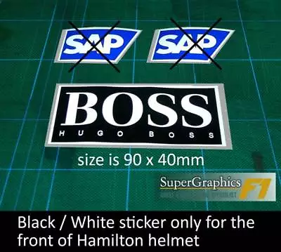 £2.99 • Buy Lewis Hamilton F1 Mclaren Helmet Front Black White Replica Helmet Sticker 90x40