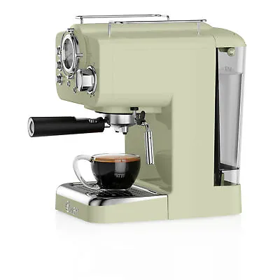 Swan Retro Pump Espresso Coffee Machine Green 1.2L SK22110GN 15 Bar Pressure • £79.99