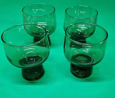 Vintage Retro Crown Corning Small  Smokey Quartz Glasses X 4 • $18.50