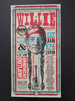 $379 • Buy WILLIE NELSON 2019 NASHVILLE Bridgestone #153/750 American Outlaw Concert Poster