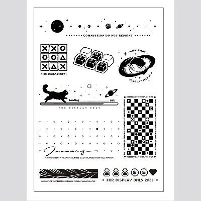 Clear Stamp Set / Clear Stamps / Digital Internet Display Pattern Design S36 • $5.99